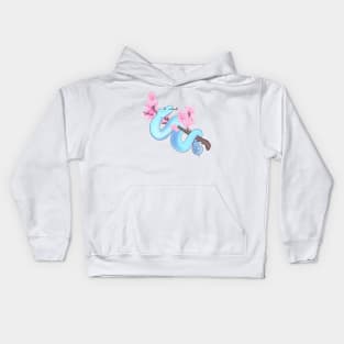 Pink Sakura Viper: Blue Kids Hoodie